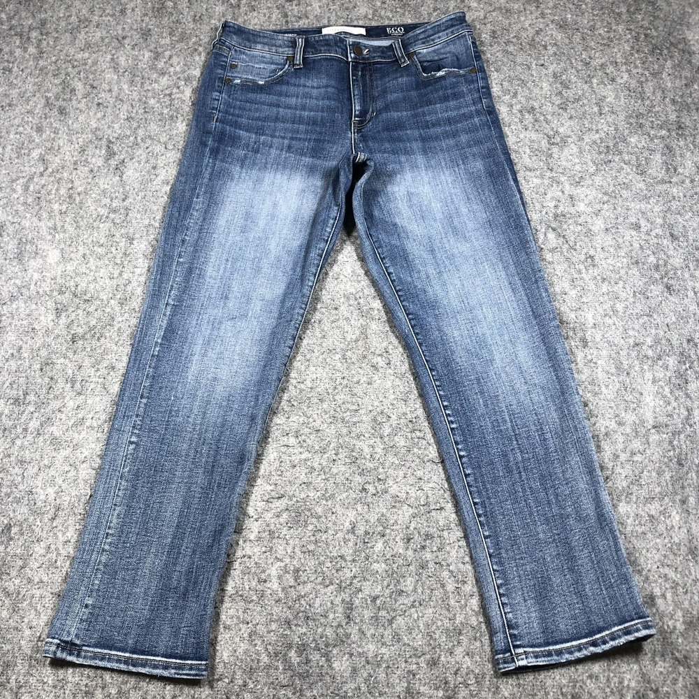 Liverpool Girlfriend Jeans Womens 8 Medium Wash Mid Rise Straight Stretch Denim‎
